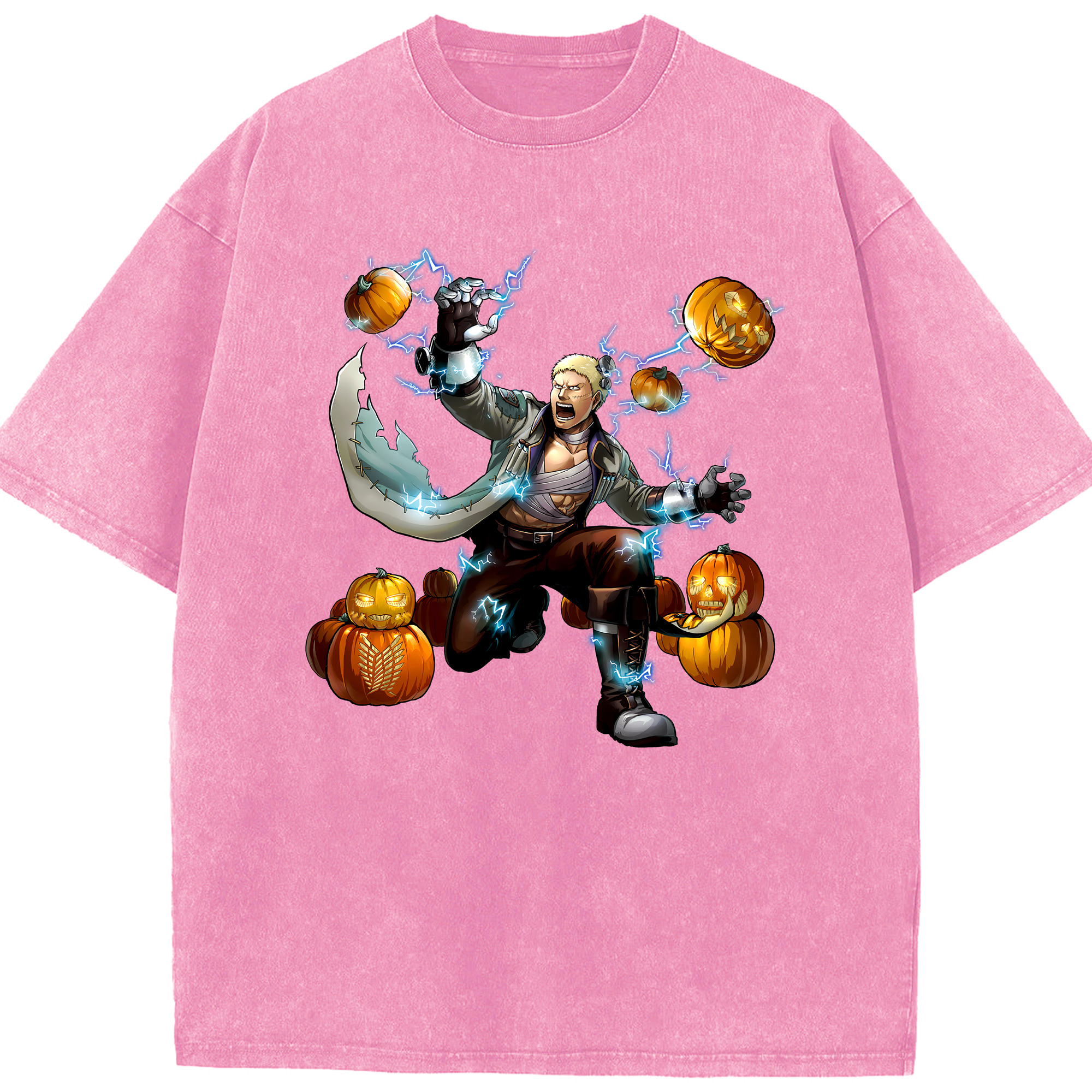 （画像用） 進撃の巨人 ライナー・ブラウン Attack on Titan Reiner Braun 綿100% ヴィンテージ風 半袖Tシャツ（フロントプリント）